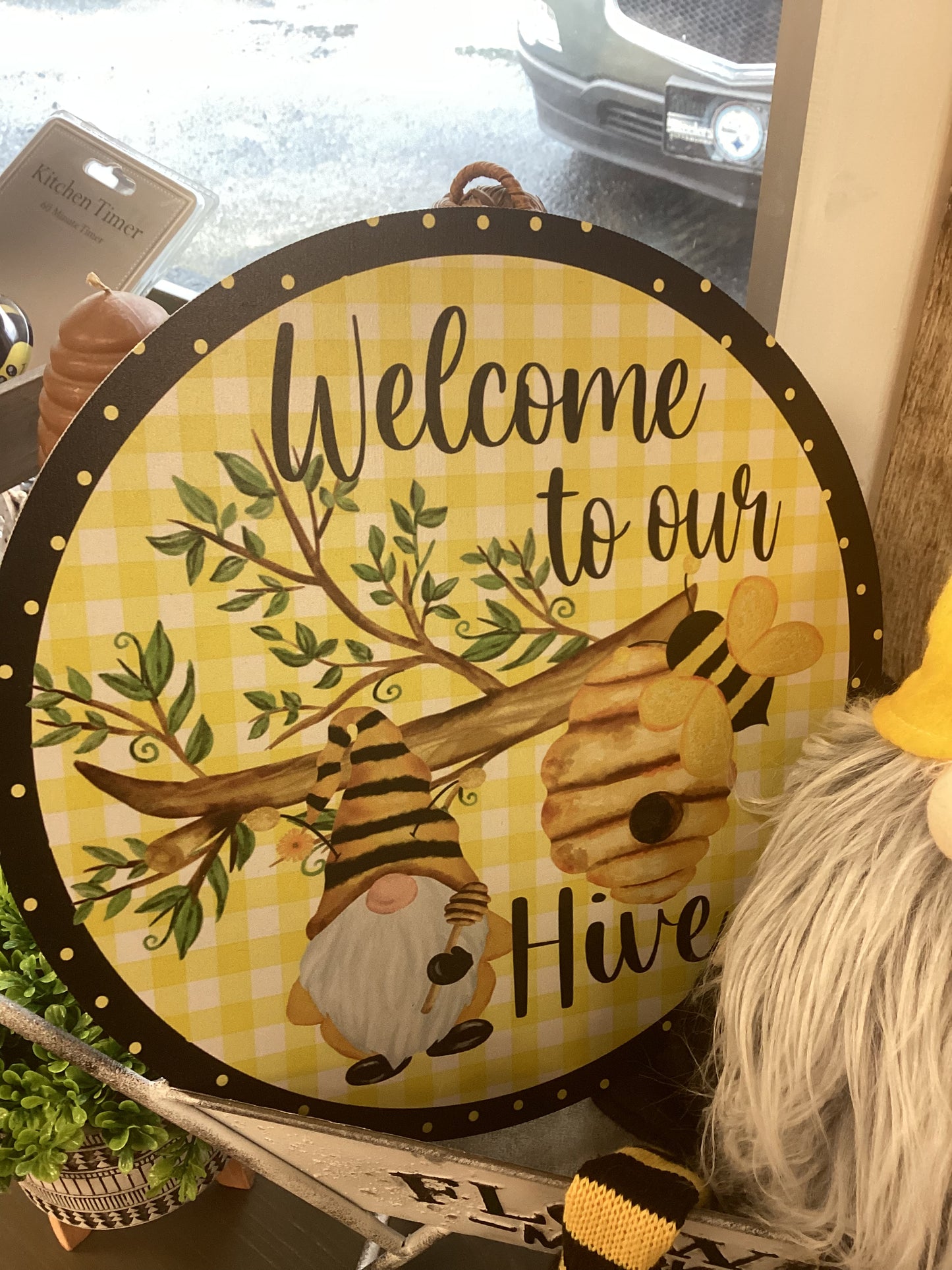 Welcome To Our Hive Round MDF Sign