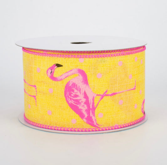 Flamingo Ribbon - Yellow and Pink