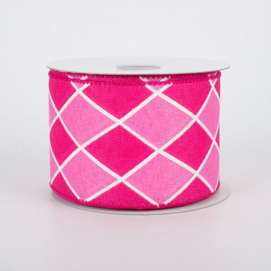 Harlequin Diamond Ribbon: Pink & Fuschia