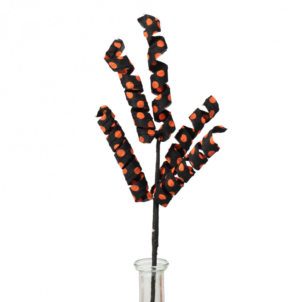 Polka Dot Curly Pick: Black and Orange