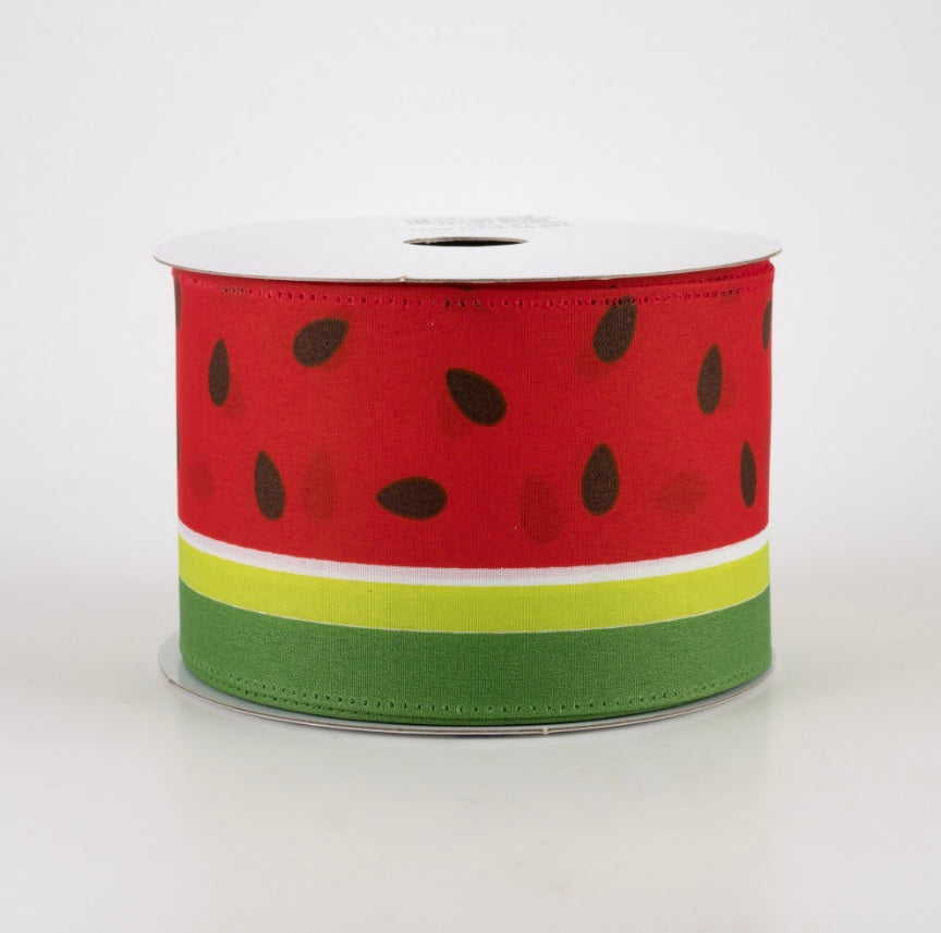 Watermelon Slice Satin Stripe Ribbon