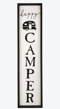 Wood Framed Camper Vertical Wall Sign