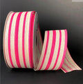 Wired Canvas Vertical Vary Stripes Ribbon (Multiple Colors)