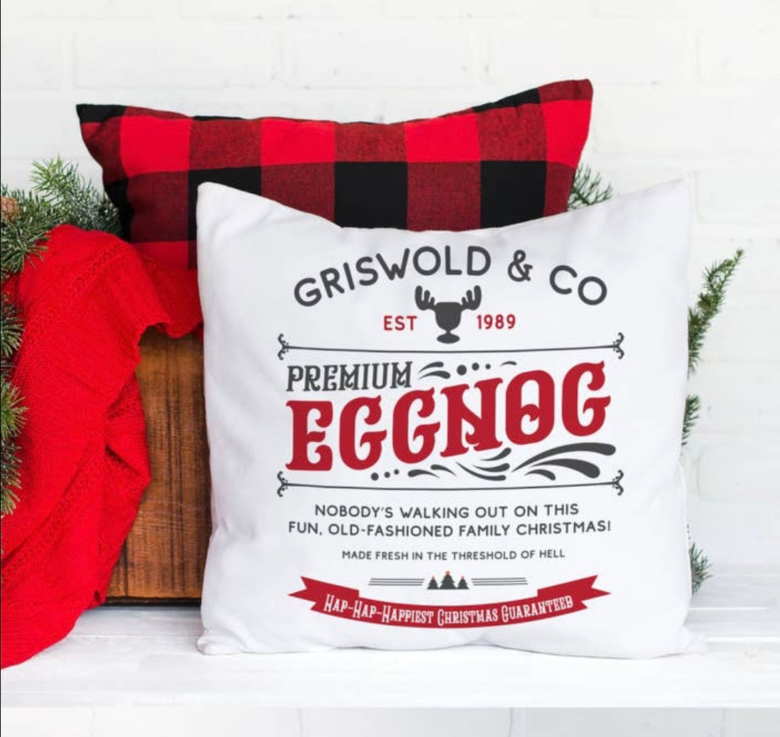 Christmas Vacation Throw Pillow Cover - Egg Nog