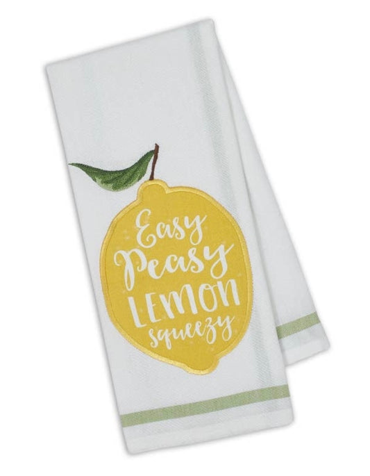 Lemon Squeezy Embellished Dishtowel