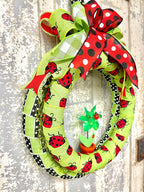 Ladybug Ribbon Wrapped Wreath