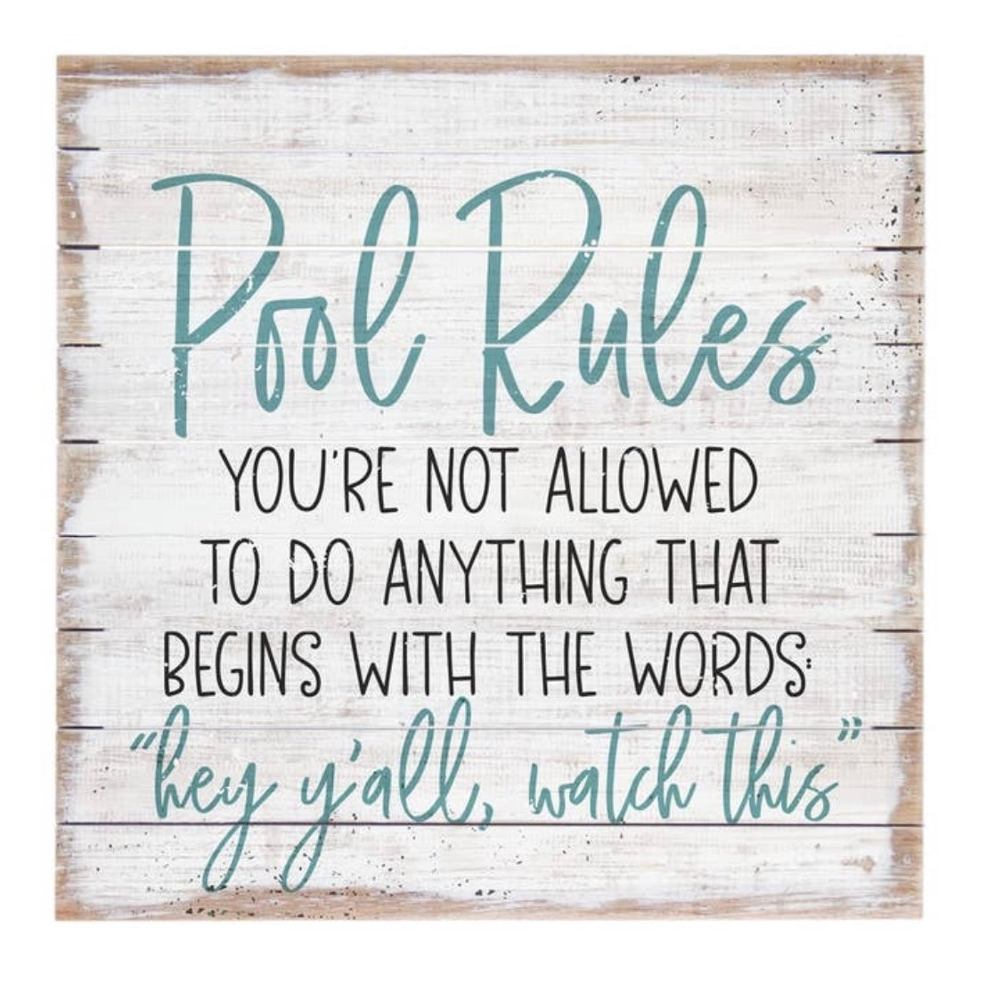 Pool Rules - Pallet Sign