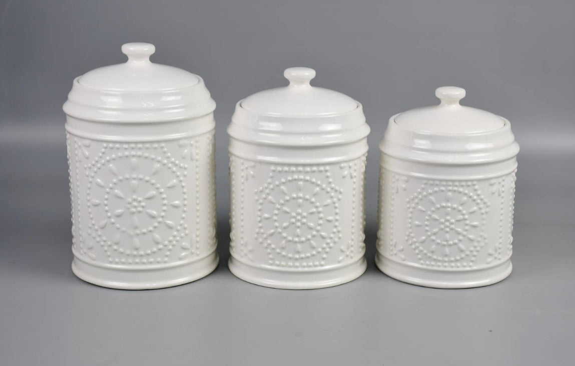 Pressed Tin Look Canister Set
