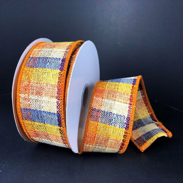 Wired Coarse Fall Plaid Ribbon